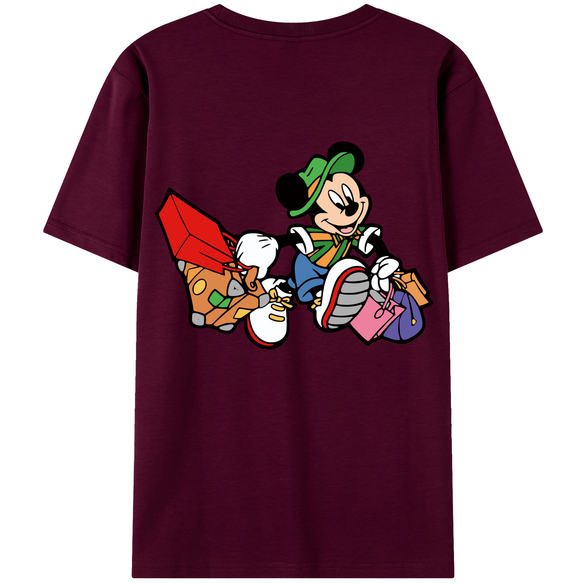 （画像用） ミッキーマウス Mickey Mouse レディース半袖Tシャツ(バックプリント)